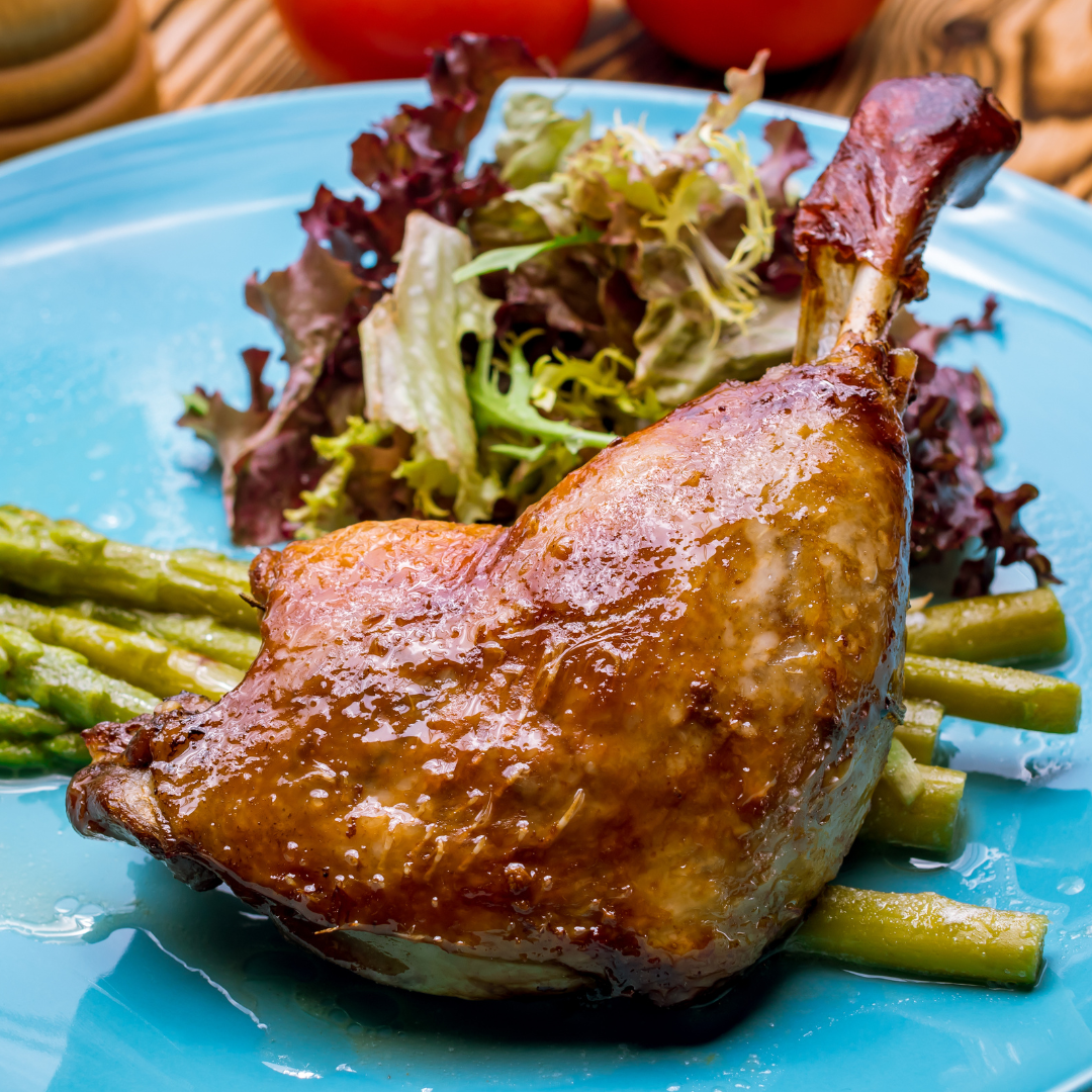 Bourbon infused duck legs