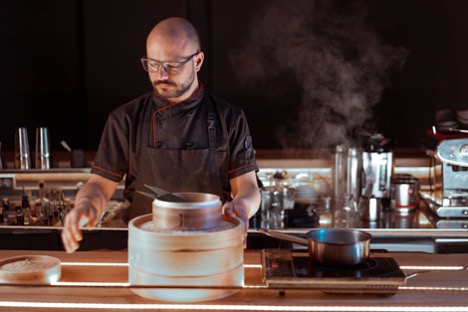 Chef cooking in a kitchen